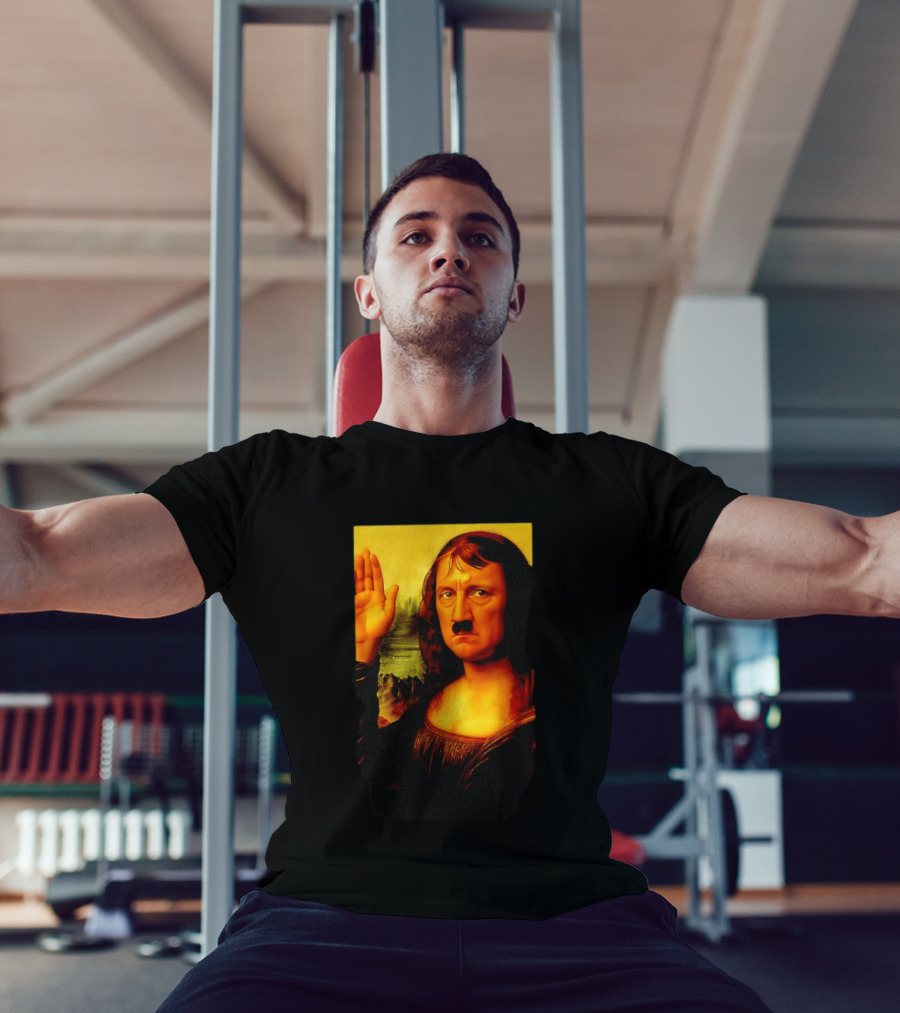 Mona Lisa Hitler Mashup Painting Iconic Fusion T-Shirt