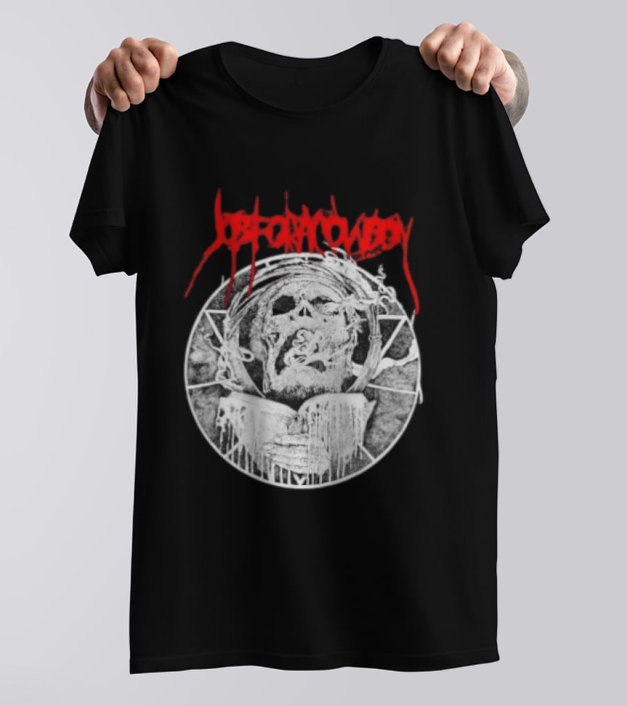 Job For A Cowboy Smoking Skull Death Metal T-Shirt