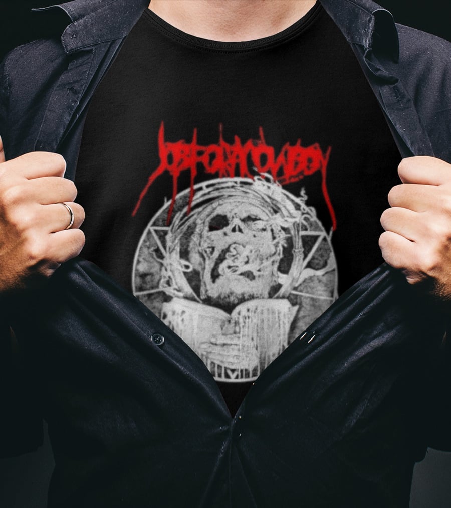 Job For A Cowboy Smoking Skull Death Metal T-Shirt