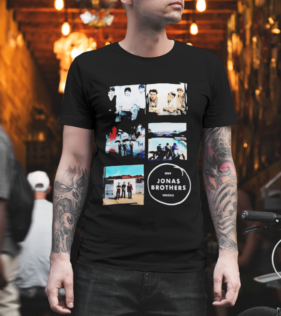 Jonas Brothers Collage MMV MMXXIV Music Band Photos Collection T-Shirt