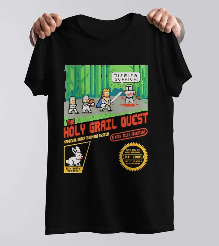 The Holy Grail Quest Medieval Entertainment System A Very Silly Adventure High Score T-Shirt