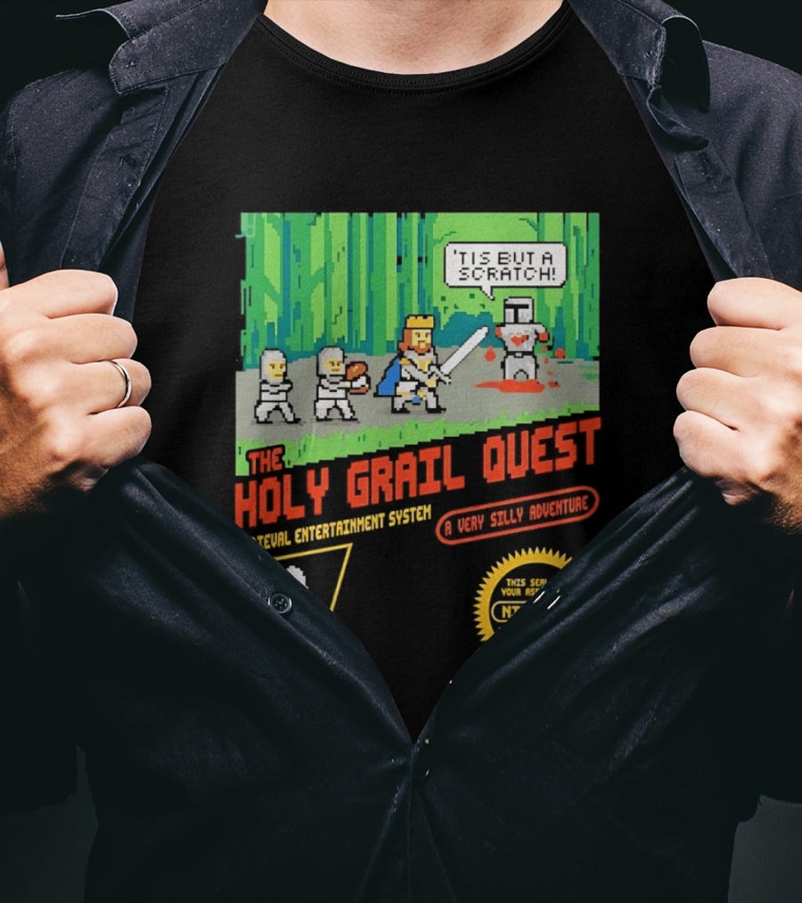 The Holy Grail Quest Medieval Entertainment System A Very Silly Adventure High Score T-Shirt
