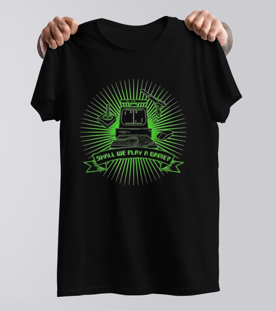 Shall We Play A Game Retro Computer Joystick And Mouse T-Shirt