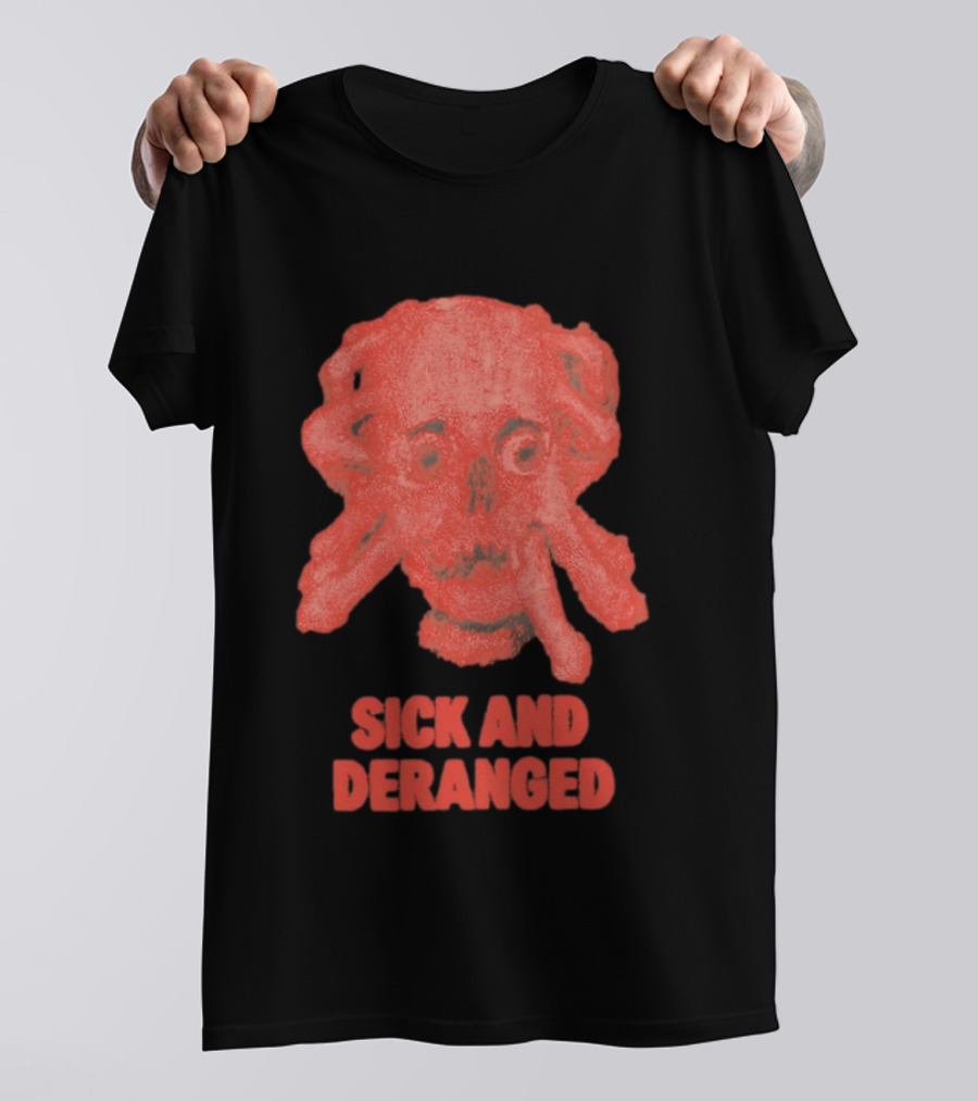 Sick And Deranged Skull Gothic Edgy Horror T-Shirt