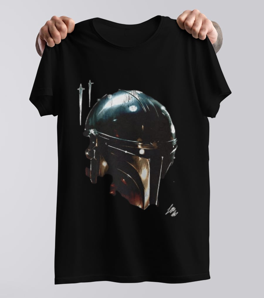 The Mandalorian Star Wars Helmet Iconic Two Sided Print T-Shirt