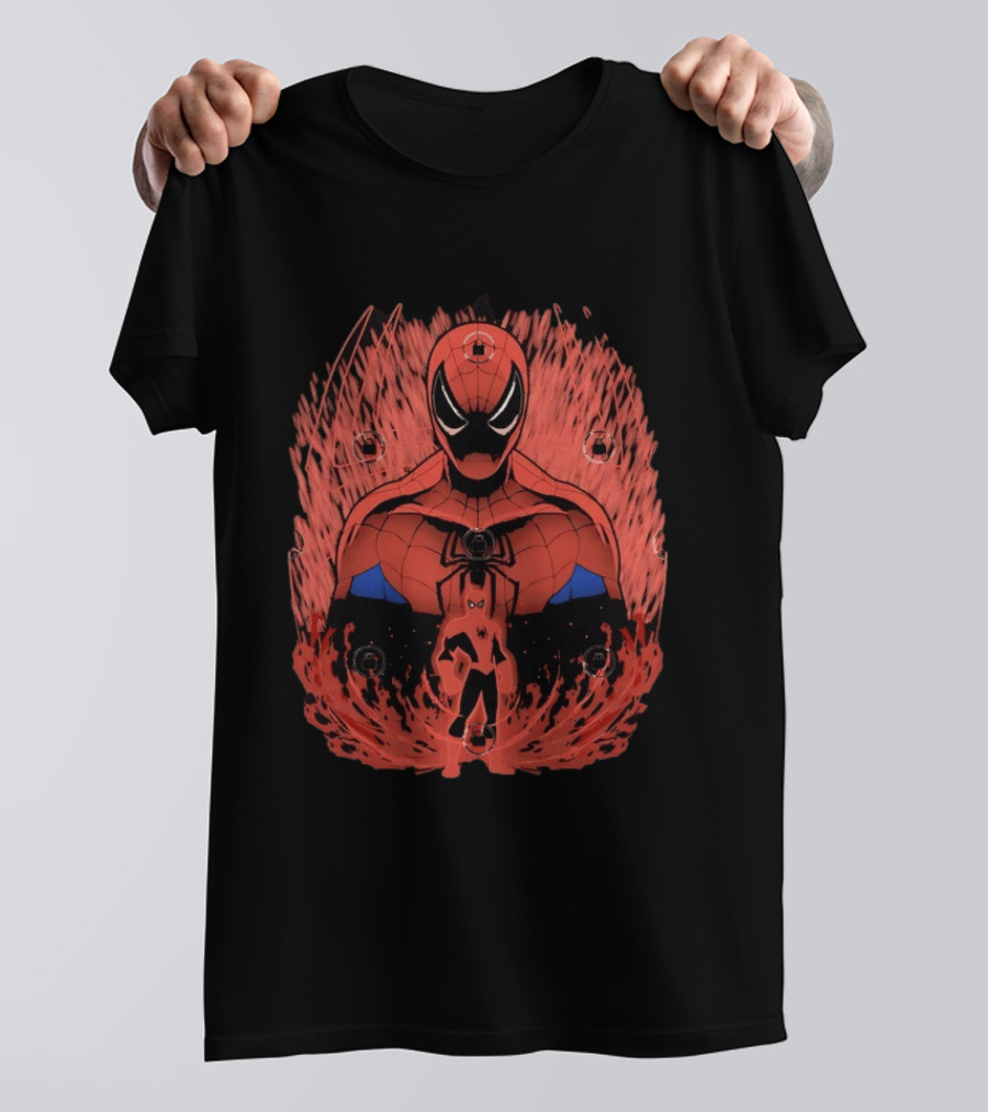Spider Man Friendly Webslinger Shadowwork Comic T-Shirt