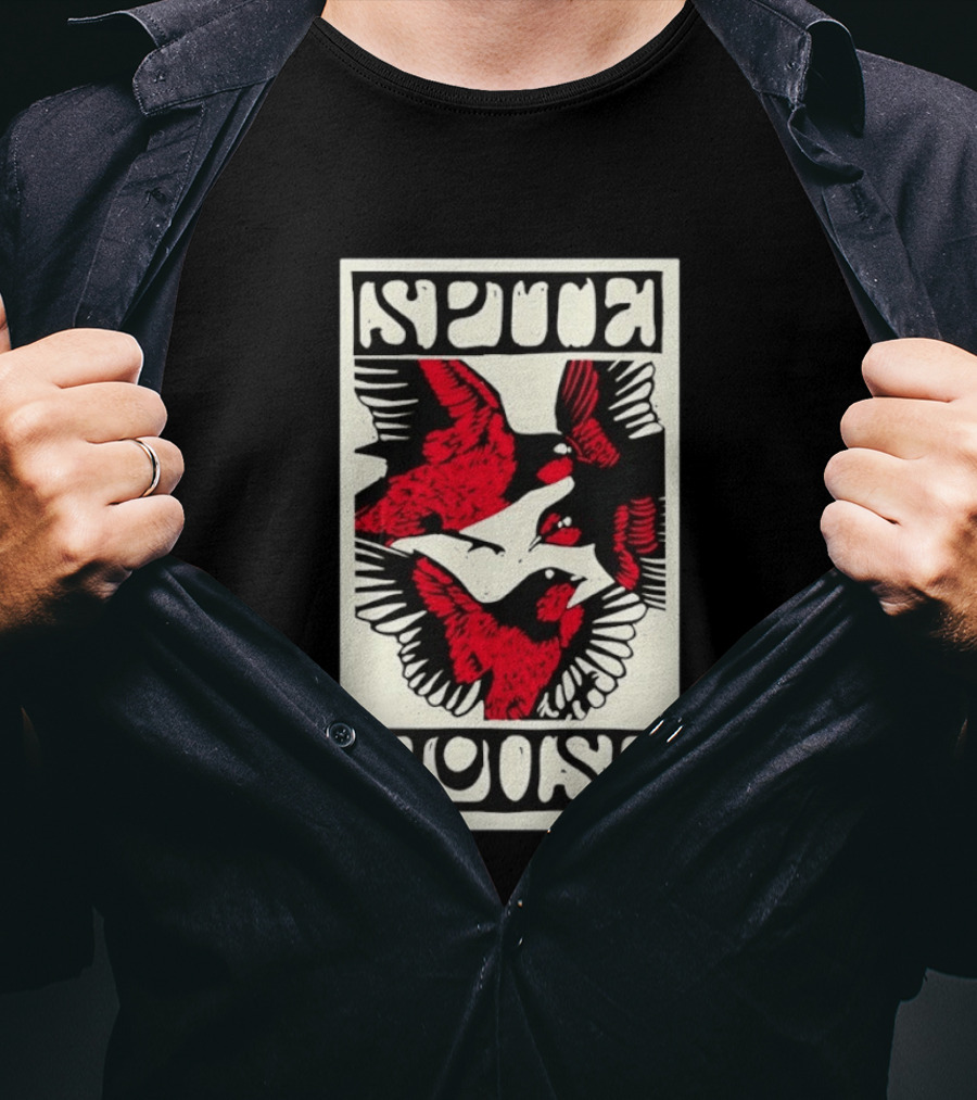 Spite House Bird Artwork With Bold Red And Black T-Shirt