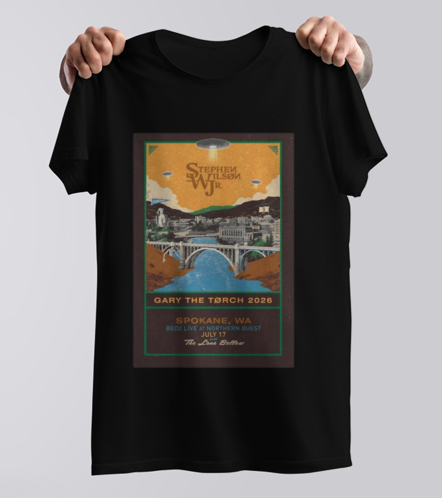 Stephen Wilson Jr. Gary The Torch 2026 Spokane WA BECU Live At Northern Quest July 17 The Lone Bellow T-Shirt