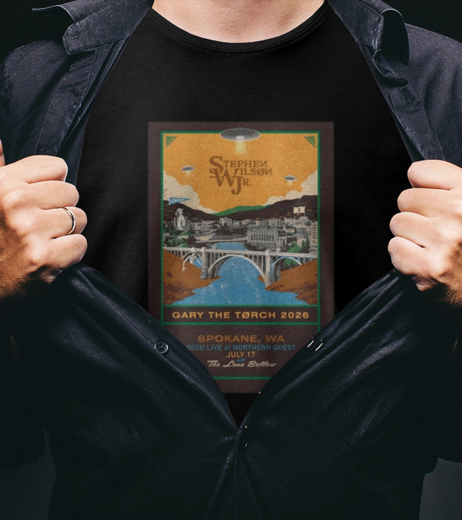 Stephen Wilson Jr. Gary The Torch 2026 Spokane WA BECU Live At Northern Quest July 17 The Lone Bellow T-Shirt
