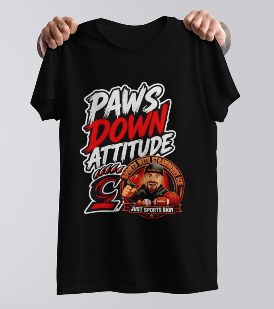 Paws Down Attitude Sports With Strawberry Ice Just Sports Baby T-Shirt