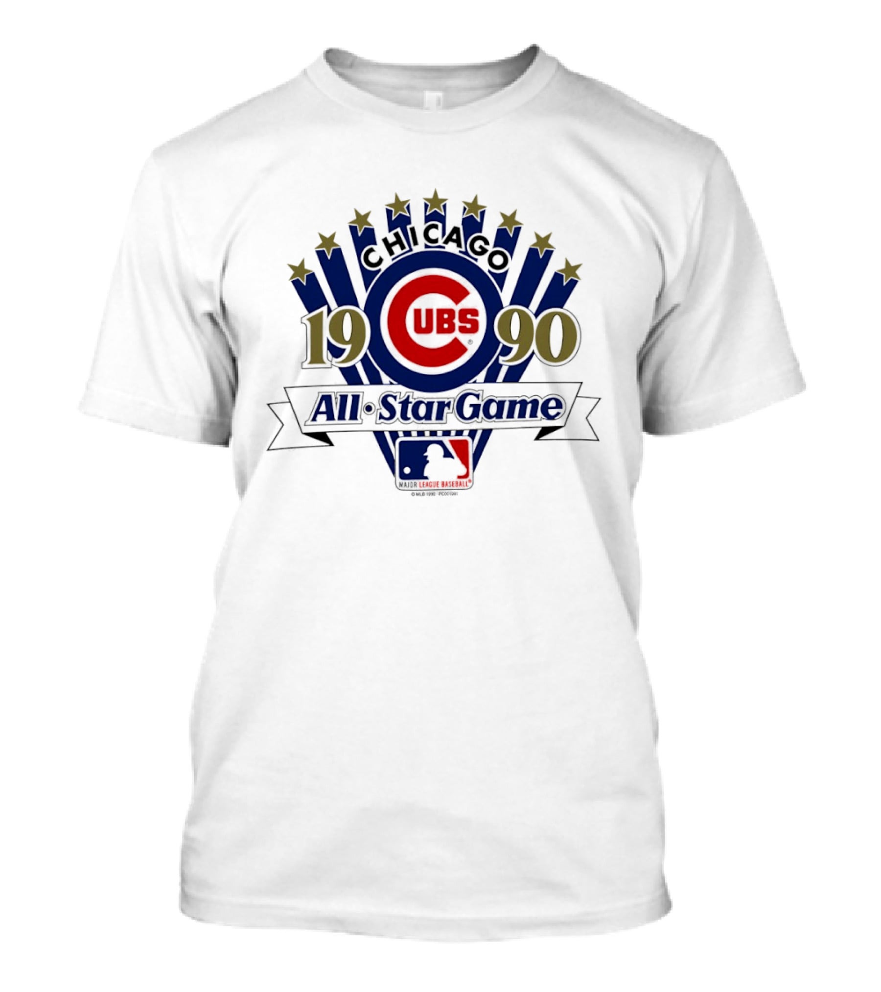 Chicago Cubs 1990 MLB All Star Game Logo Stars Blue Red T-Shirt