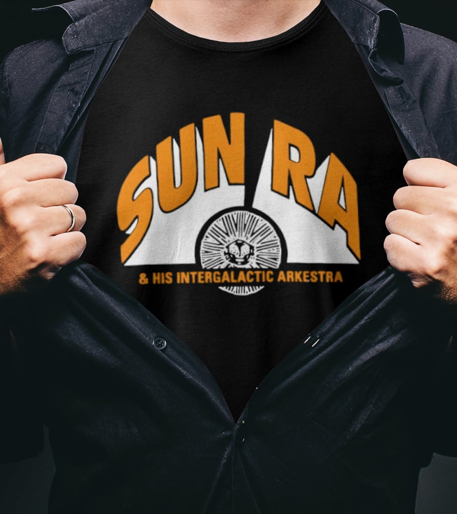 Sun Ra And His Intergalactic Arkestra Orange Text Circular Starburst T-Shirt