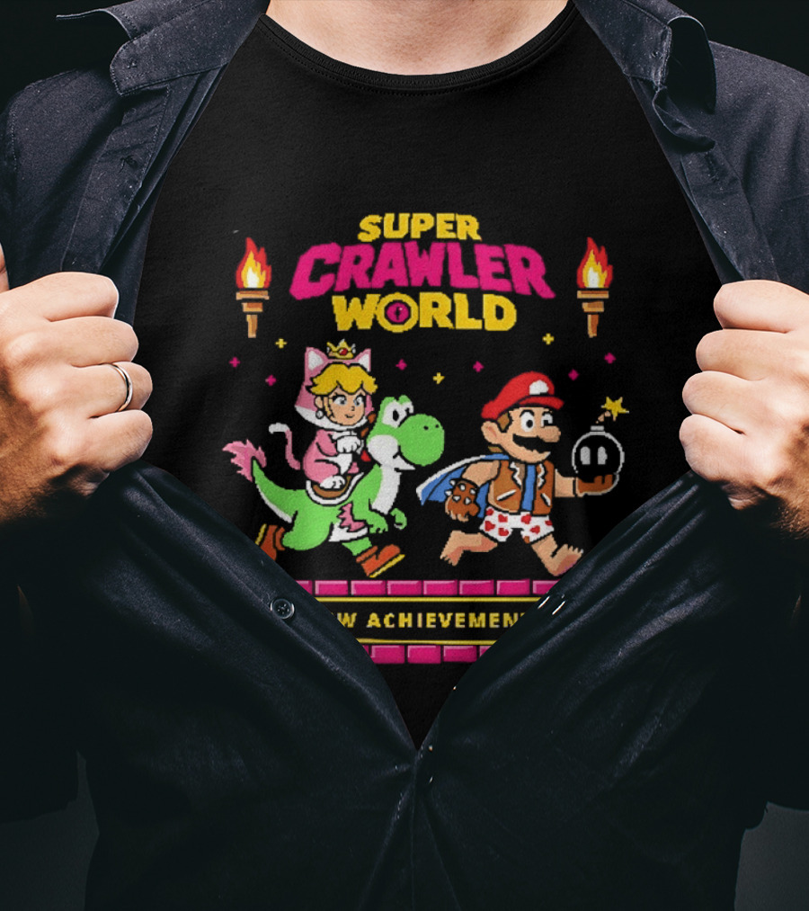 Super Crawler World Mario Peach Yoshi New T-Shirt