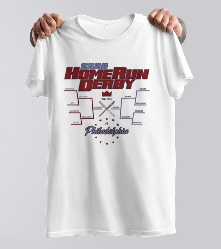 2026 Home Run Derby Bracket Philadelphia Baseball Event Stars And Crown T-Shirt