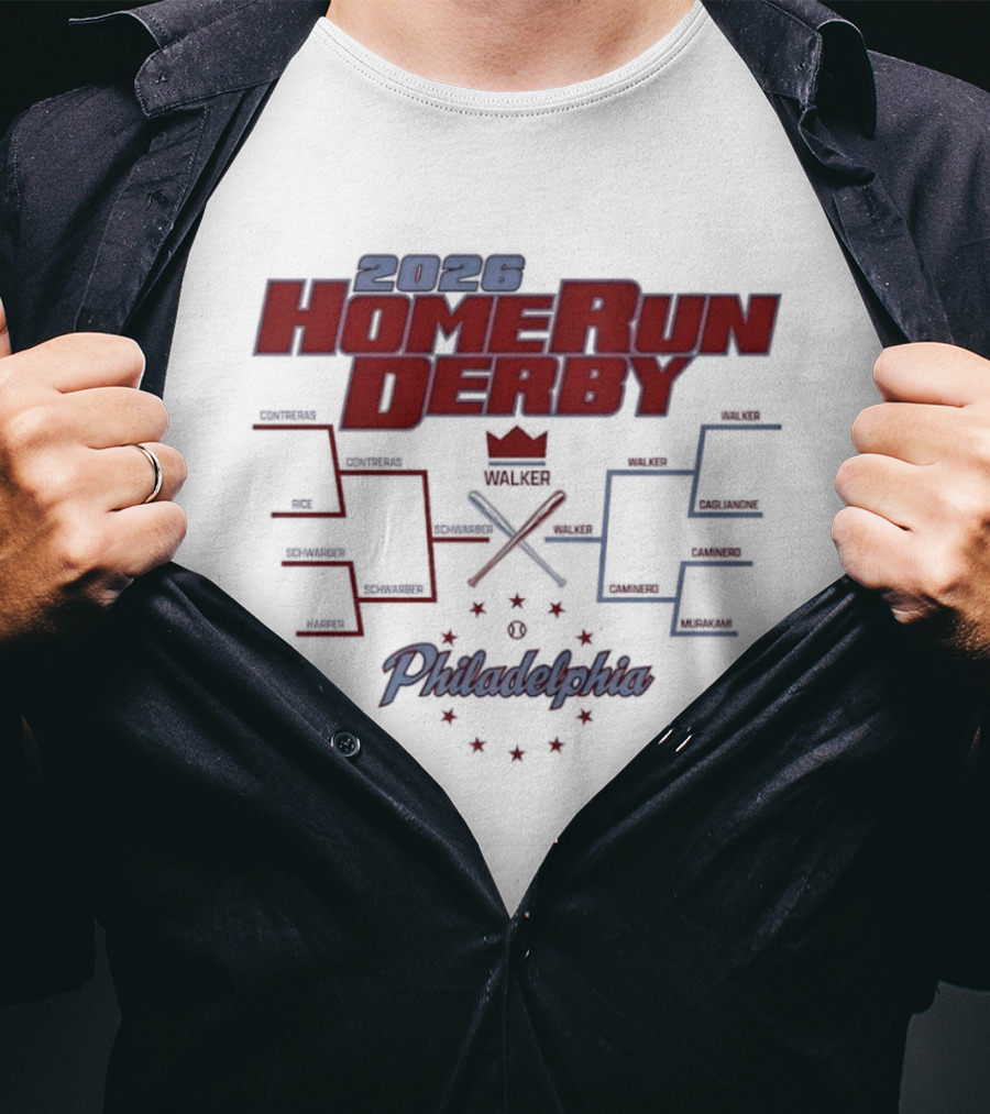 2026 Home Run Derby Bracket Philadelphia Baseball Event Stars And Crown T-Shirt