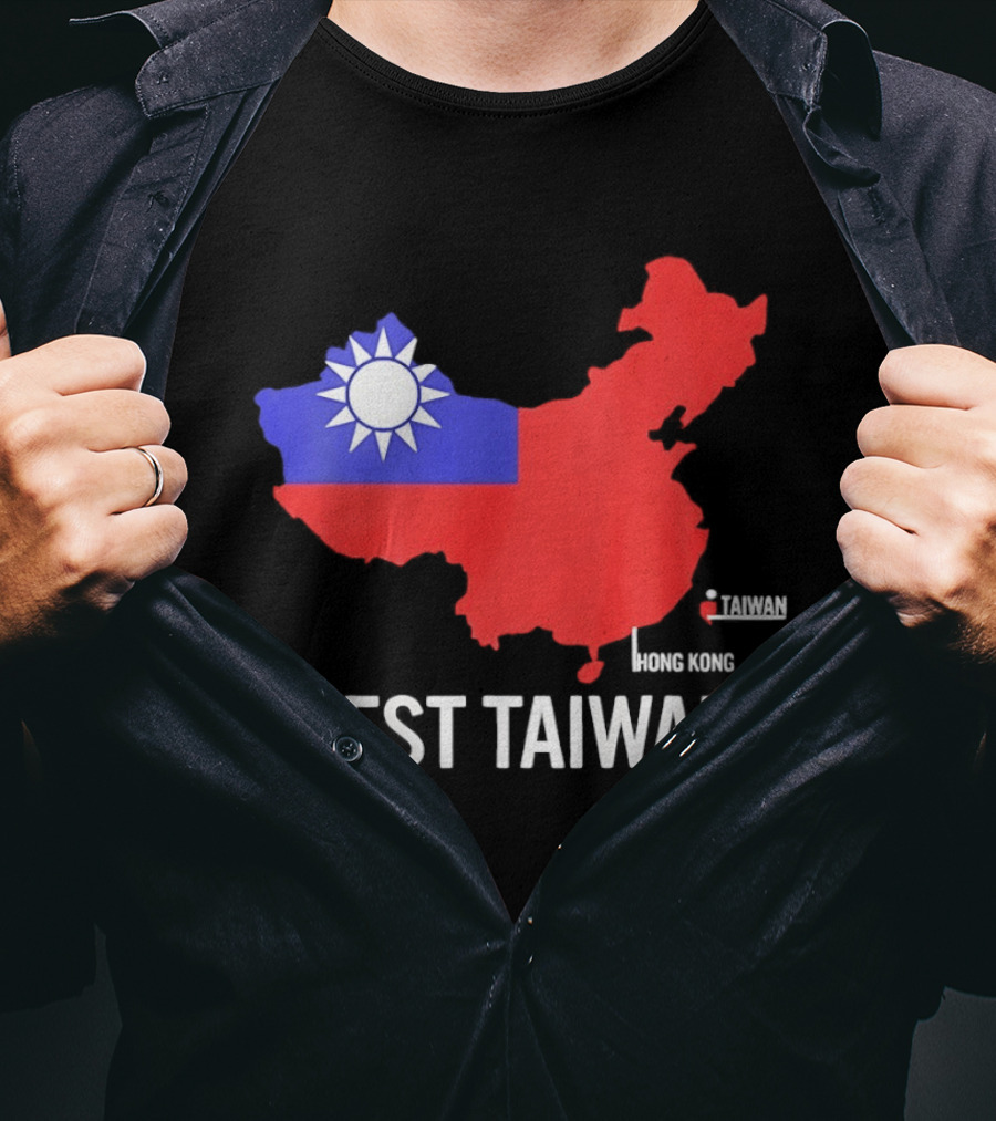 West Taiwan Map Political Geopolitical With Flag T-Shirt