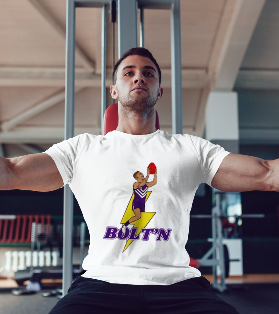 Bolt'n High Flying Australian Football Player AFL Footy T-Shirt