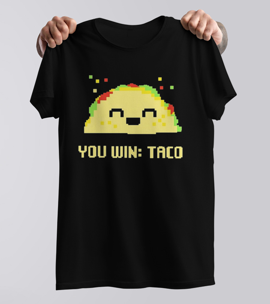 You Win Taco Pixel Art Cute Taco Face T-Shirt