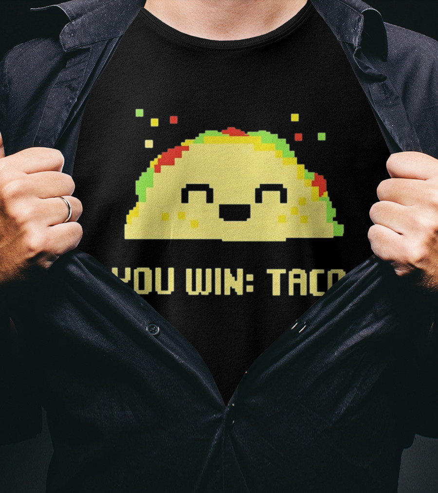 You Win Taco Pixel Art Cute Taco Face T-Shirt