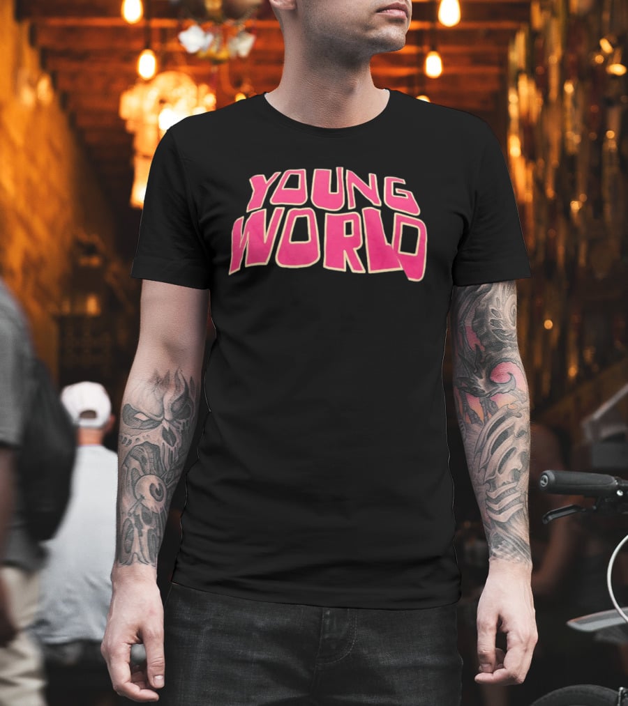 Young World Streetwear Pink Bold Text Fashion T-Shirt