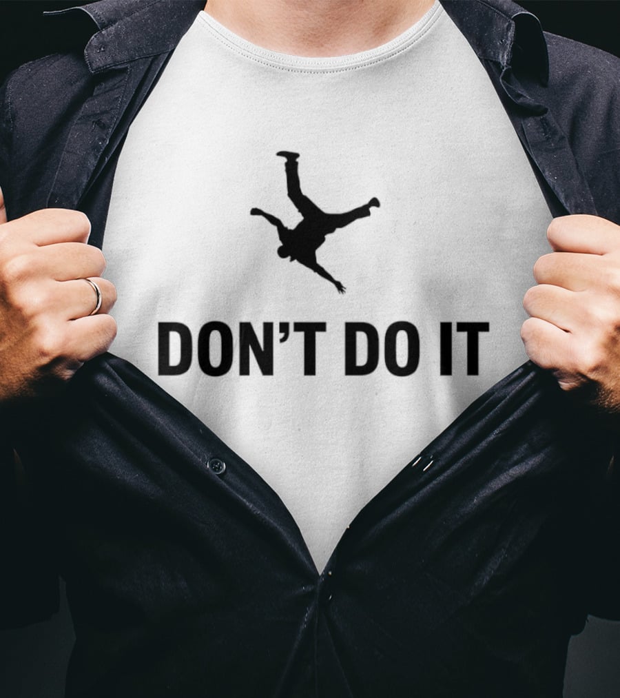Don't Do It Falling Man Parody Minimalist T-Shirt