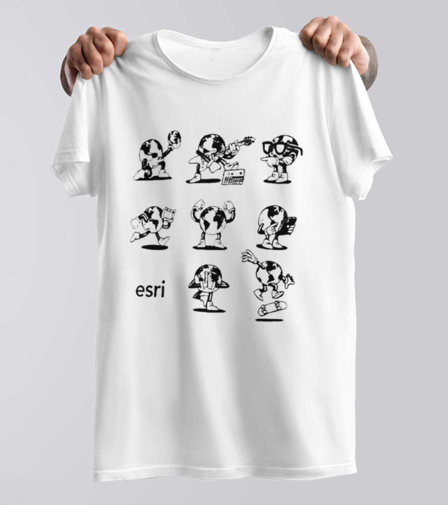 Globie Esri Cartoon Characters Sketch Collection T-Shirt