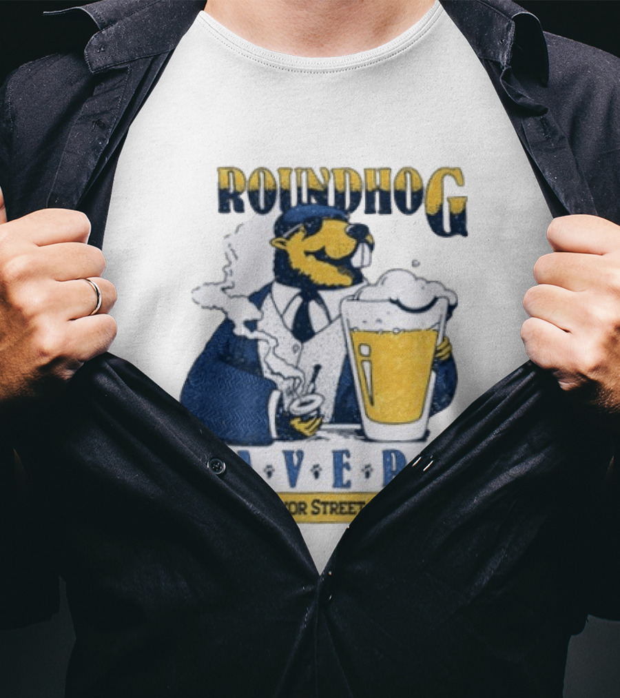 Groundhog Tavern 94 Upper Pryor Street Atlanta GA Vintage Style Beer And Smoke T-Shirt
