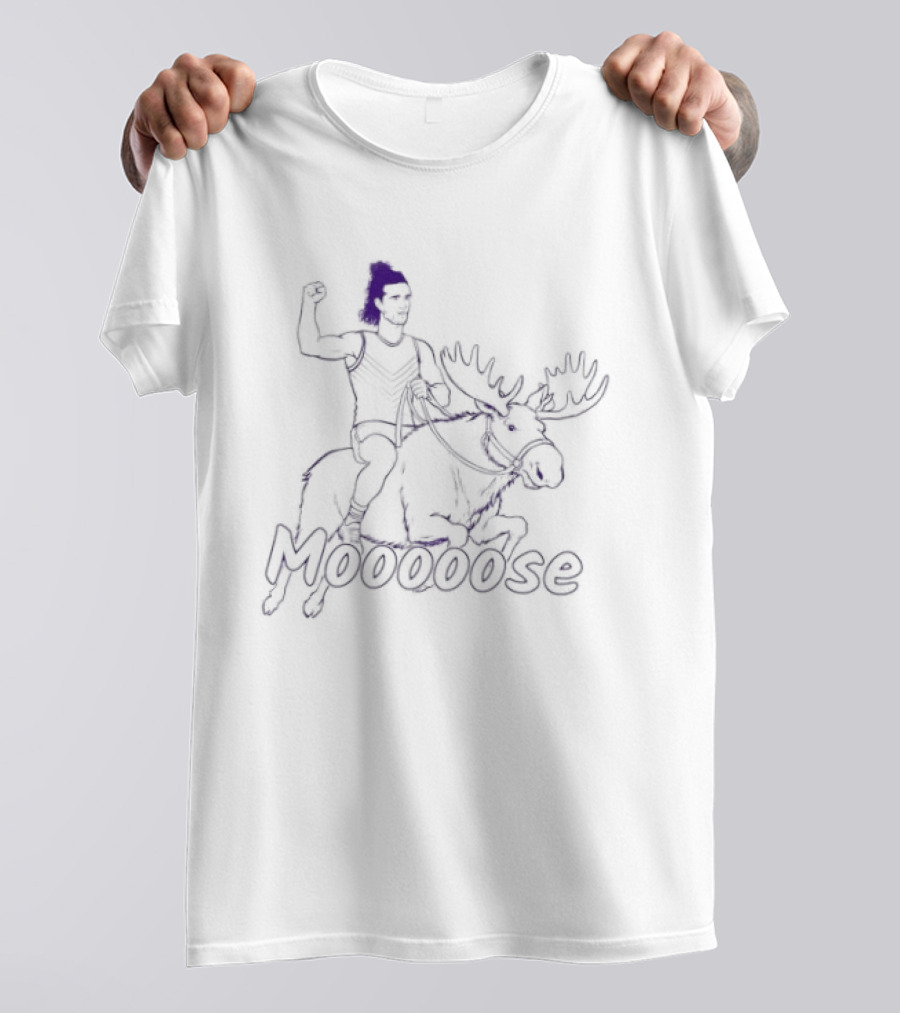 Mooooodse Moose Riding Man Animal T-Shirt