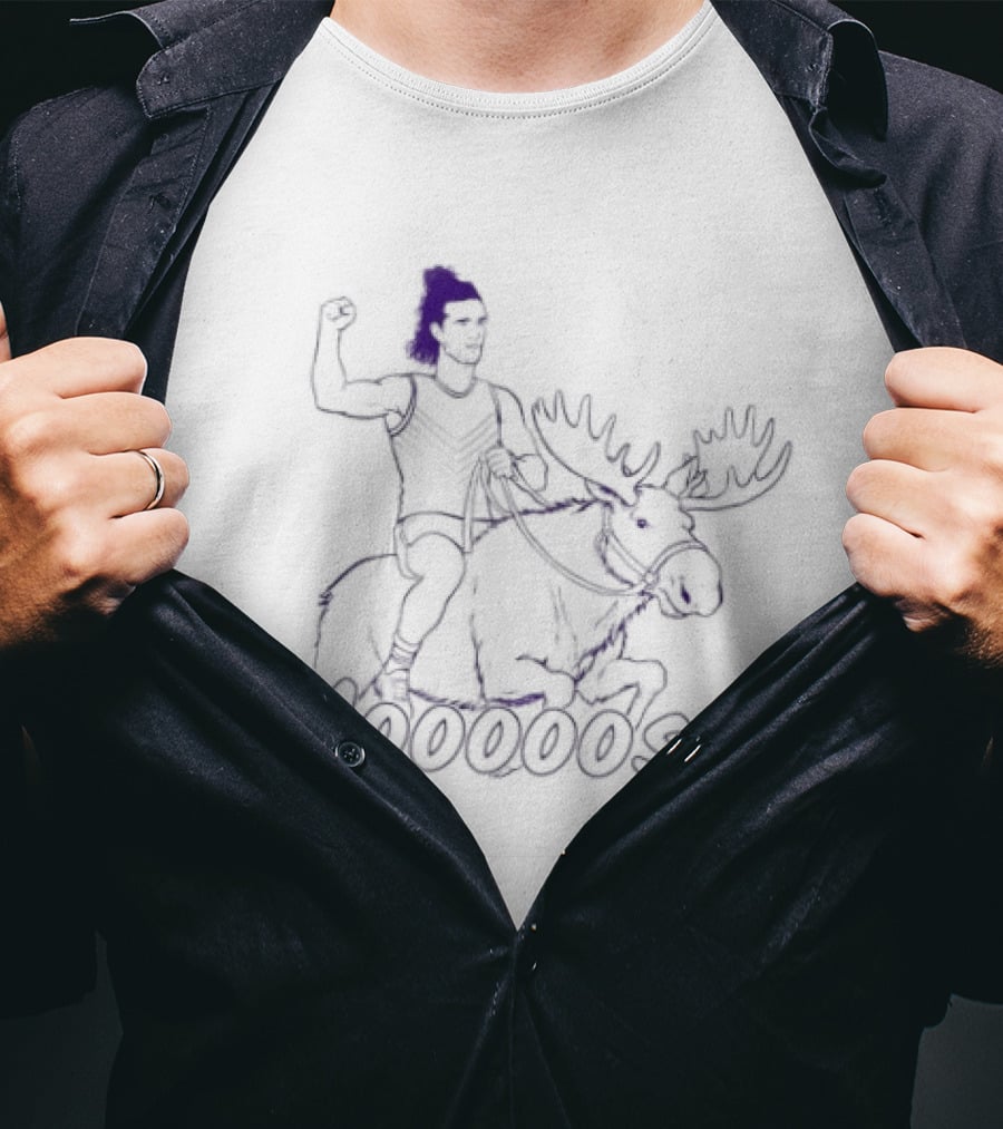 Mooooodse Moose Riding Man Animal T-Shirt