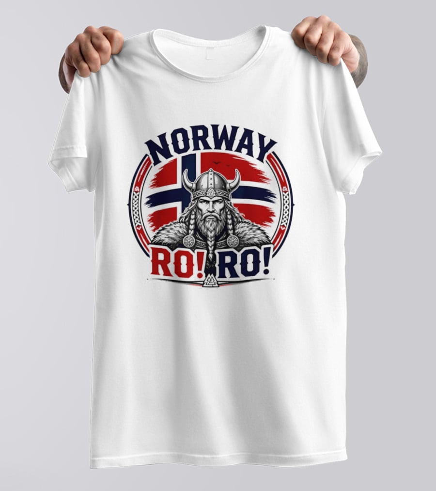 Norway Viking Warrior Braided Beard RO RO Flag T-Shirt