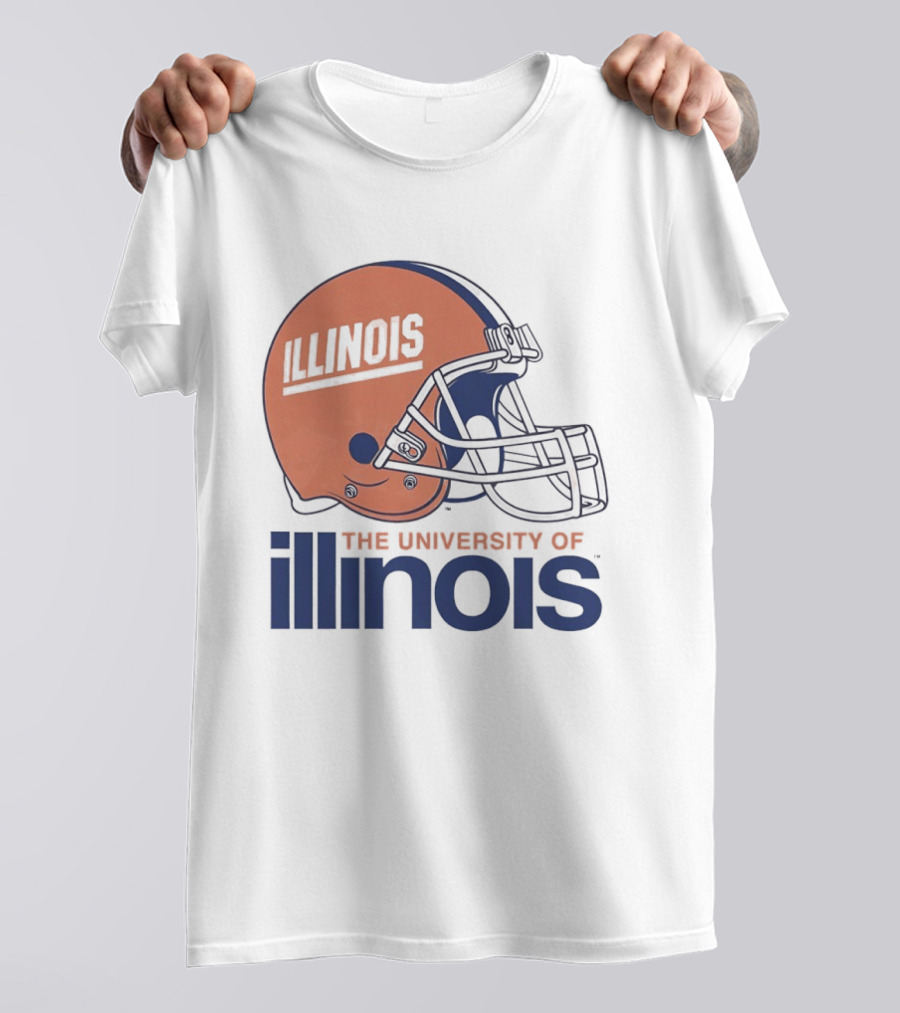 Illinois Football Helmet University Of Illinois Team Spirit T-Shirt
