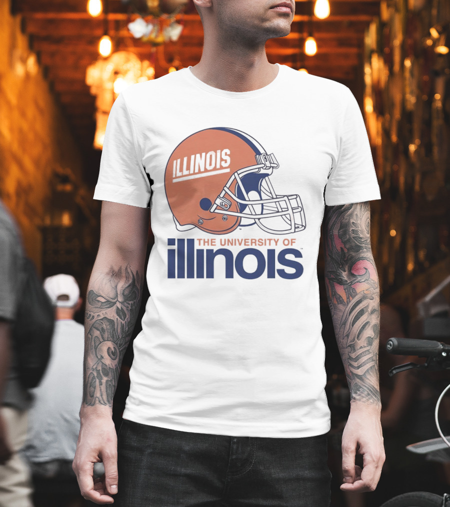 Illinois Football Helmet University Of Illinois Team Spirit T-Shirt