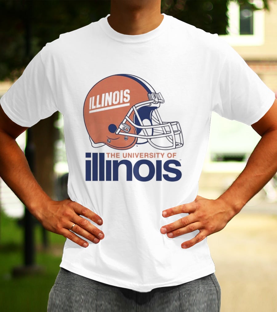 Illinois Football Helmet University Of Illinois Team Spirit T-Shirt