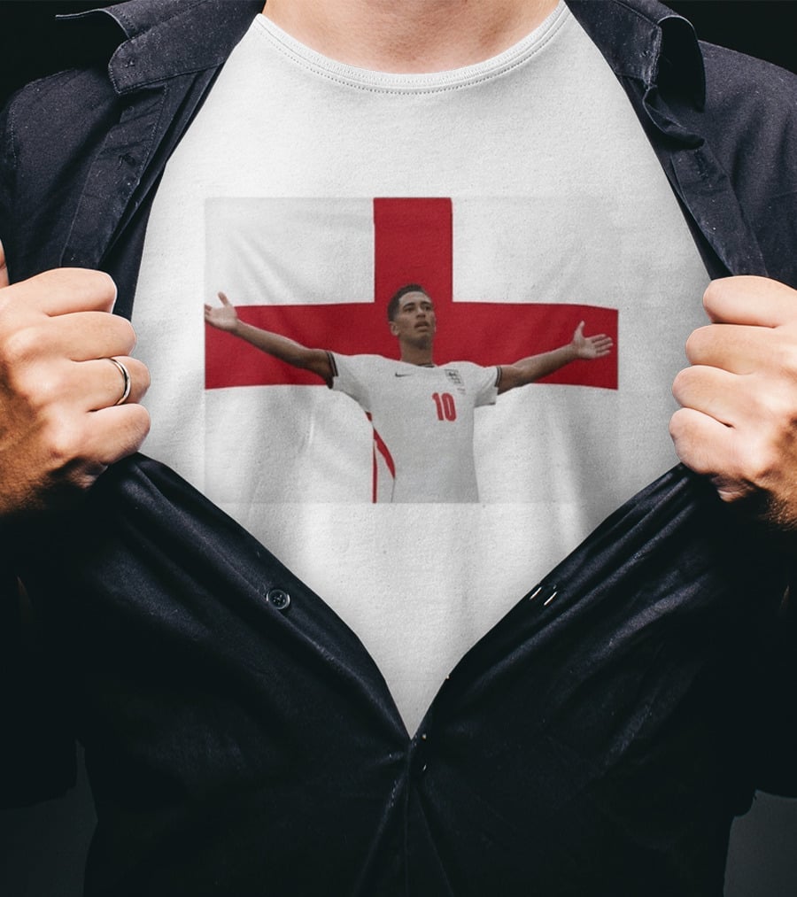 Jude Bellingham England Number 10 St George's Cross Flag T-Shirt