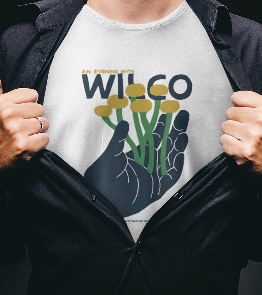 An Evening With Wilco Greenfield Lake Amphitheater 7 13 26 Wilmington NC Hand Flowers T-Shirt