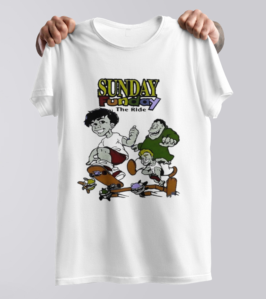 SUNDAY Funday The Ride Skateboarding Adventure Kids T-Shirt