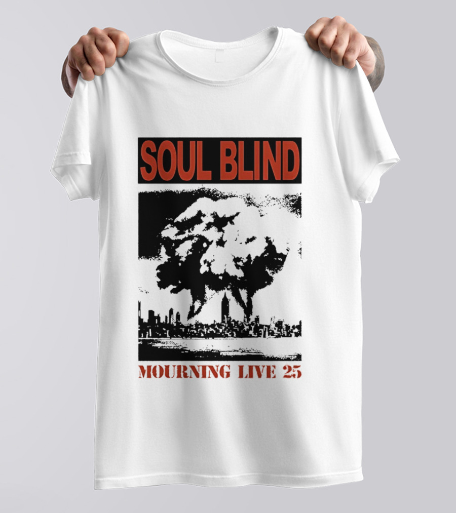 Soul Blind Mourning Live 25 Mushroom Cloud Explosion Over City Skyline T-Shirt