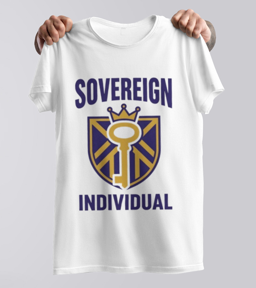 Sovereign Individual Key Crown Shield T-Shirt