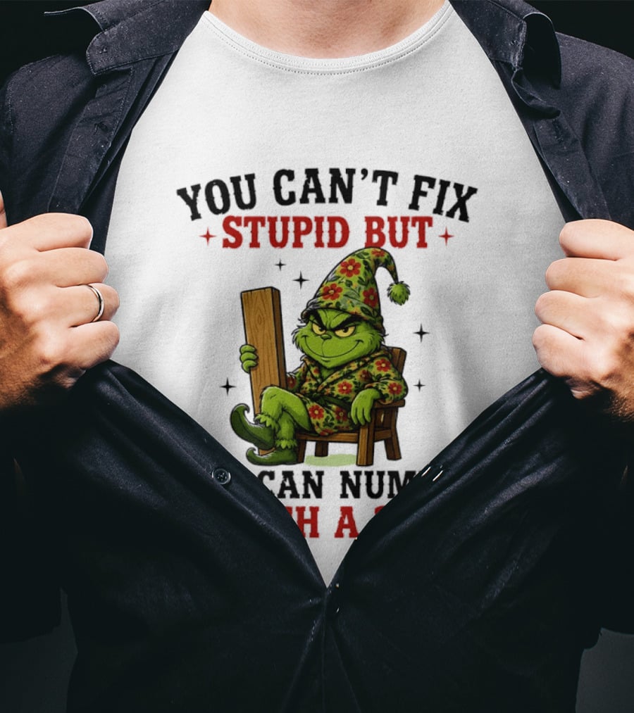 You Can't Fix Stupid Grinch Numb It With A 2x4 T-Shirt
