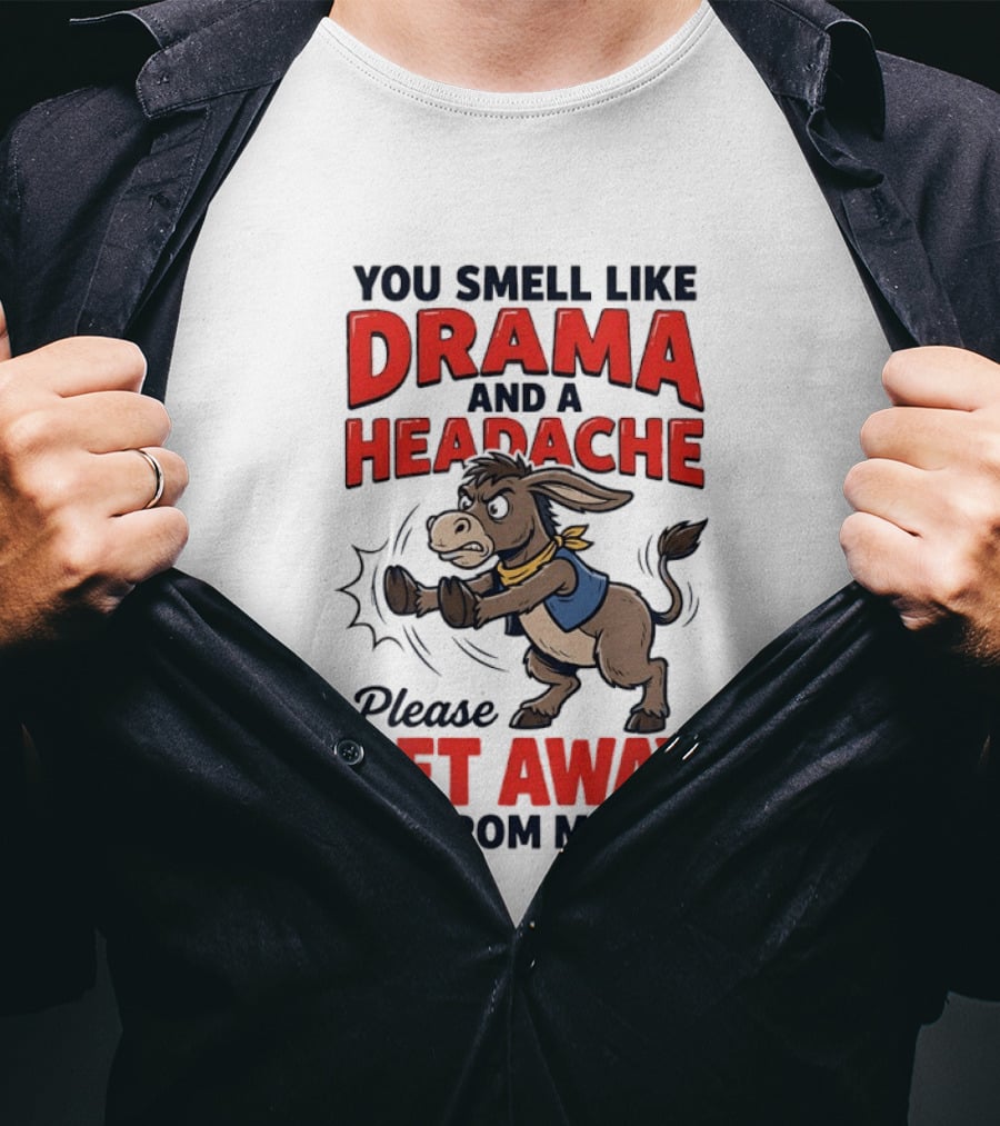 Funny Donkey You Smell Like Drama And A Headache Please Get Away From Me T-Shirt