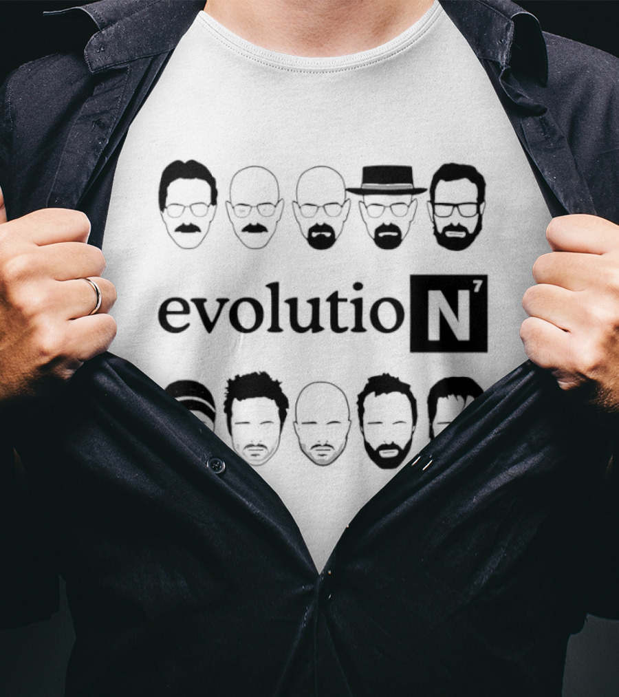 Evolution Walter White Jesse Pinkman Breaking Bad Faces T-Shirt