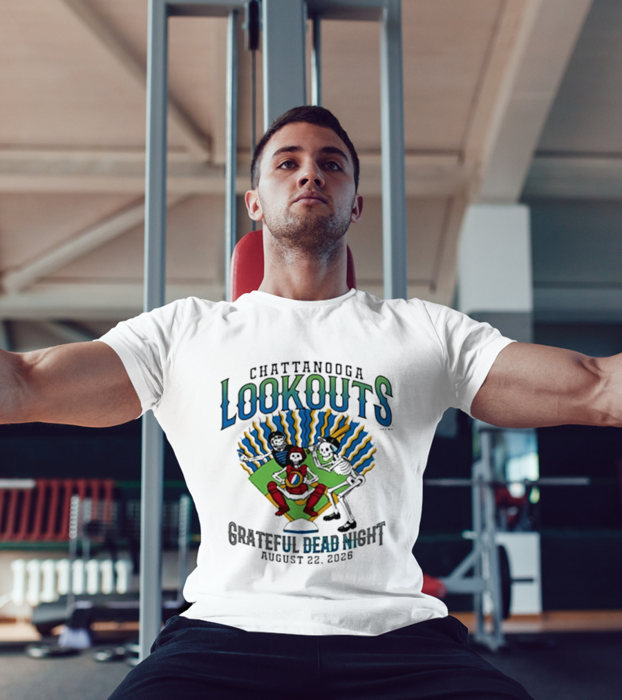 Chattanooga Lookouts Grateful Dead Night August 22 2026 Skeleton Baseball T-Shirt