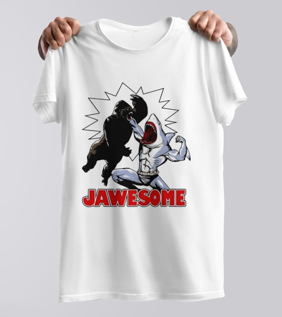 Jawesome Gorilla Vs Shark Battle Showdown T-Shirt