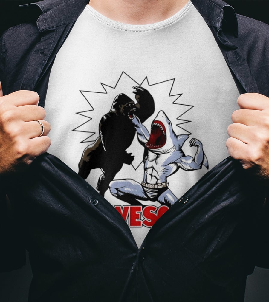 Jawesome Gorilla Vs Shark Battle Showdown T-Shirt
