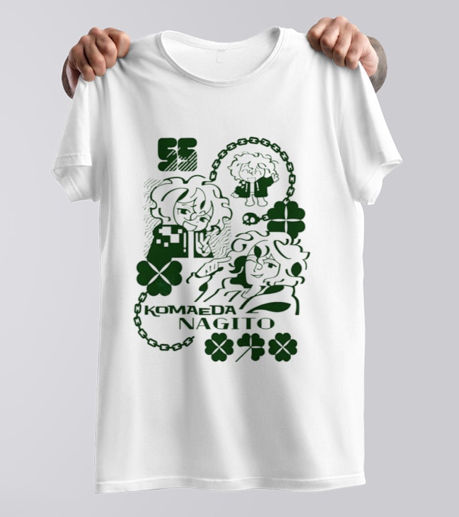 Komaeda Nagito Cute Clover Chain T-Shirt