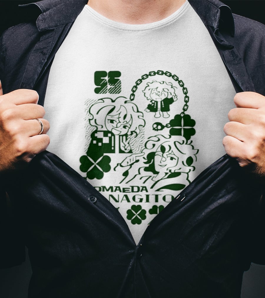 Komaeda Nagito Cute Clover Chain T-Shirt
