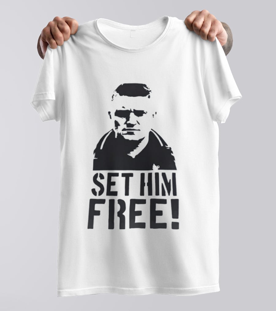 Tommy Robinson Set Him Free Activism Message T-Shirt