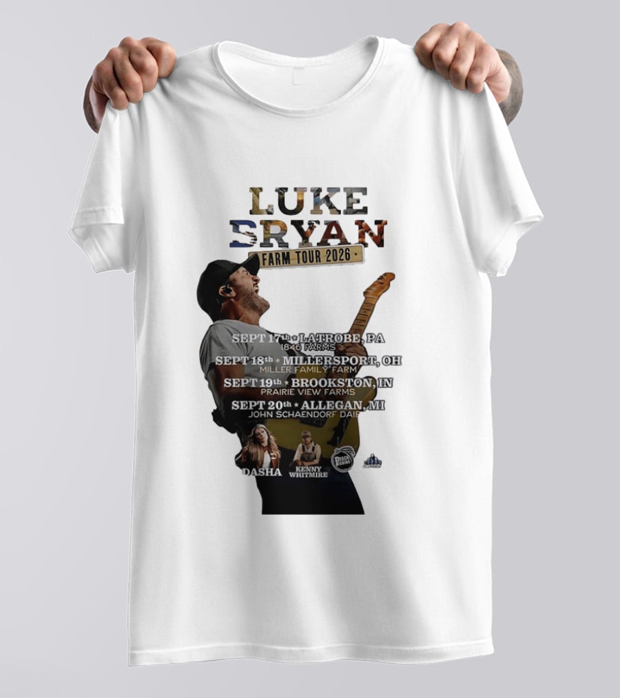 Luke Bryan Farm Tour 2026 Latrobe Millersport Brookston Allegan Dasha Kenny Whitmire T-Shirt