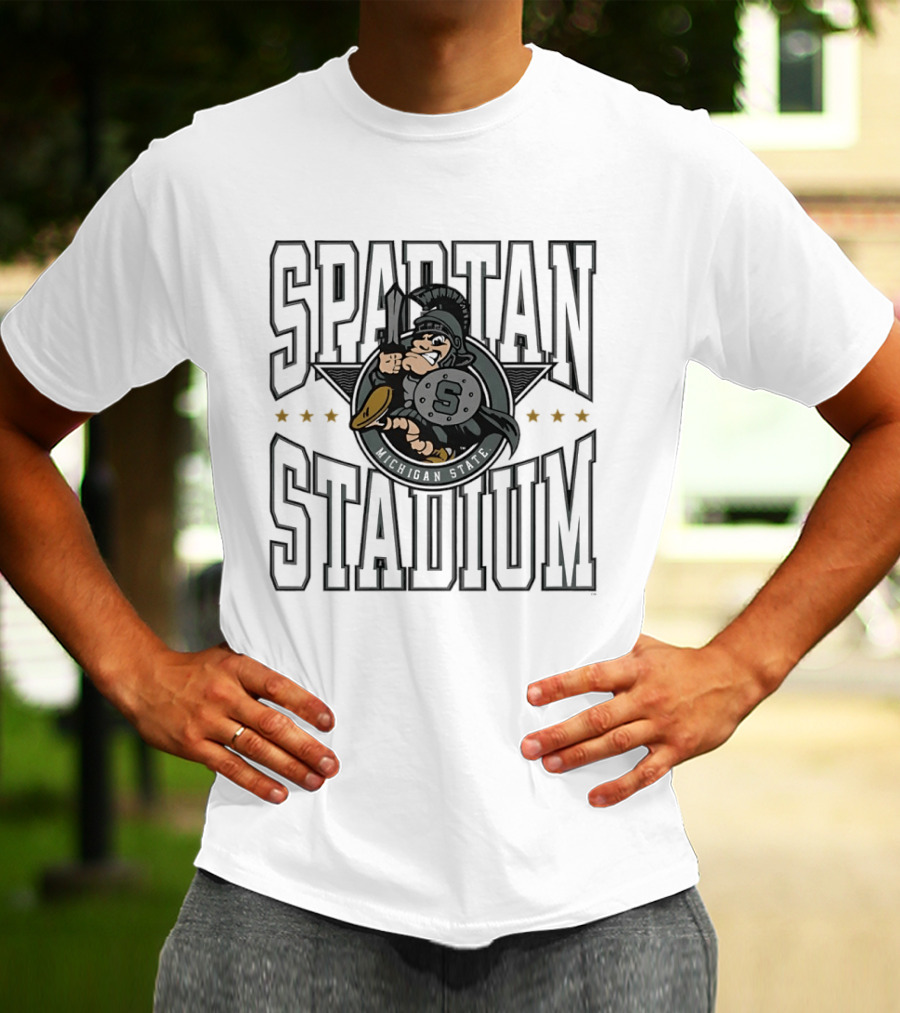 Michigan State Spartan Stadium Vintage Mascot Football Fans T-Shirt