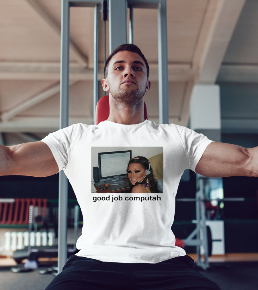 Good Job Computah Meme Headset Woman Internet Culture T-Shirt